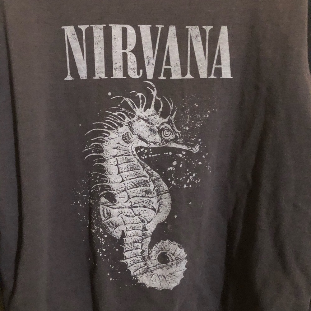 Nirvana Sweatshirt Cotton On S gray seahorse logo
